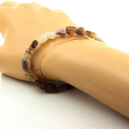 Agate du Bostwana. Bracelet Perles naturelles