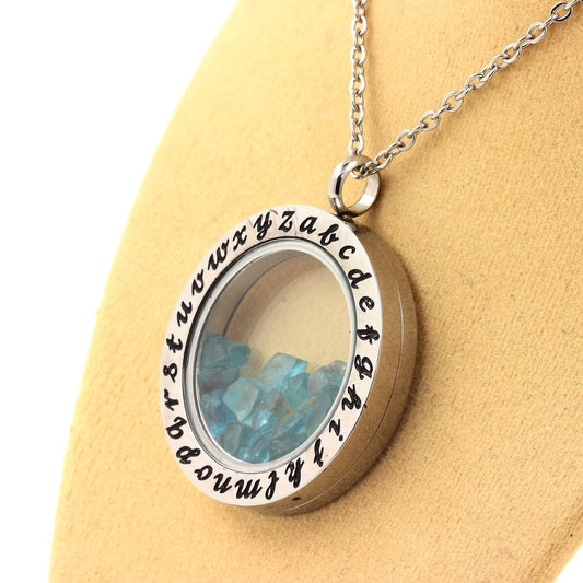Collier Apatite Paraiba naturels modèle Alphabet