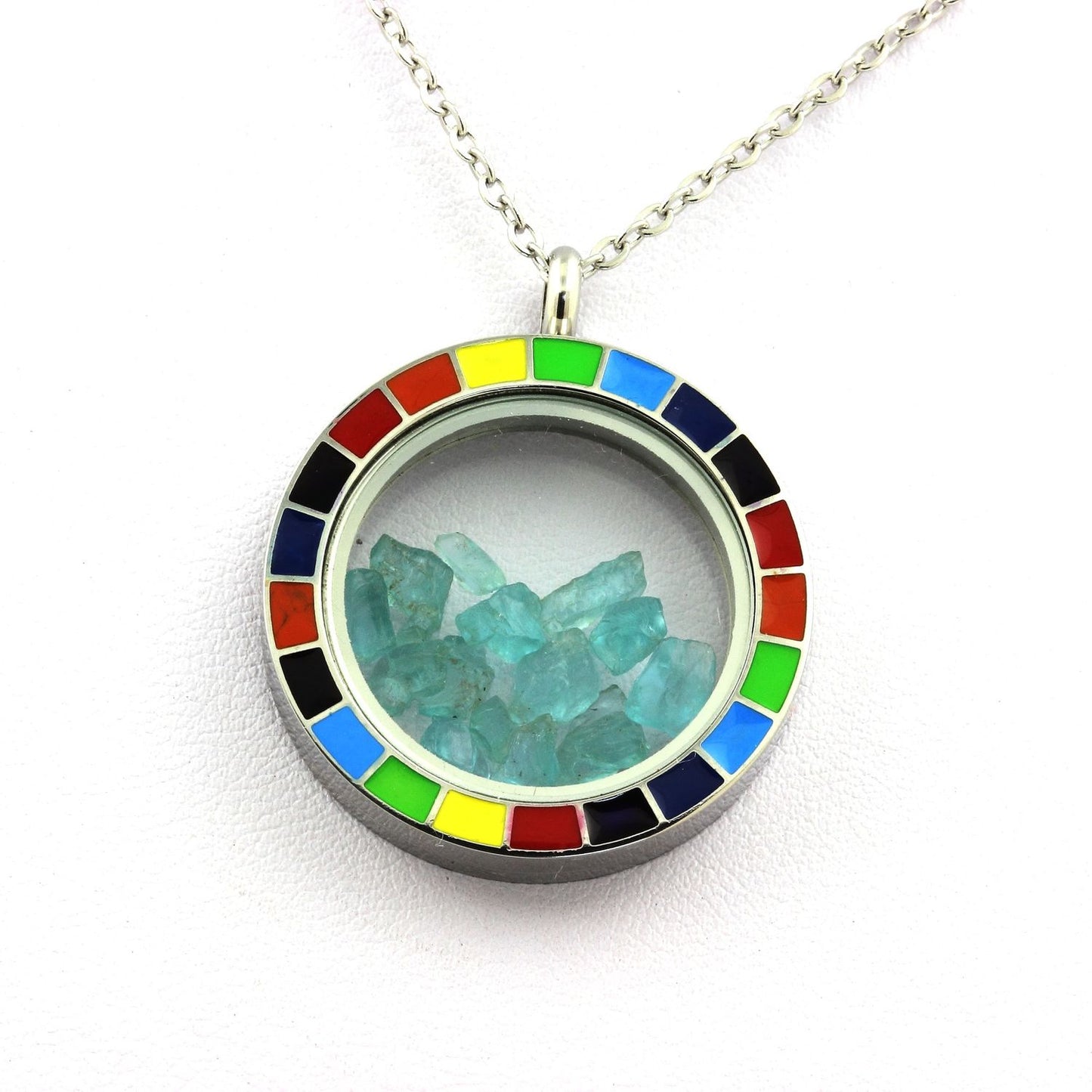Collier Apatite Paraiba naturels modèle Arc-en-ciel