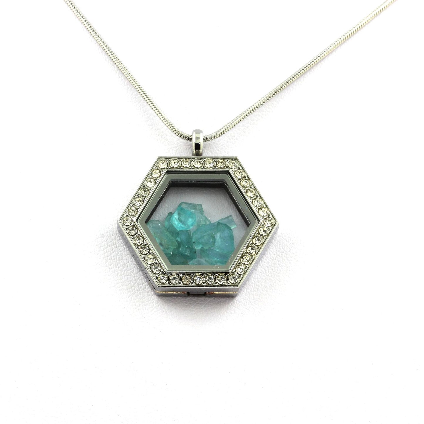 Collier Apatite Paraiba naturels modèle Hexagone