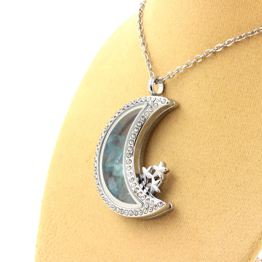 Collier Apatite Paraiba naturels modèle Lune