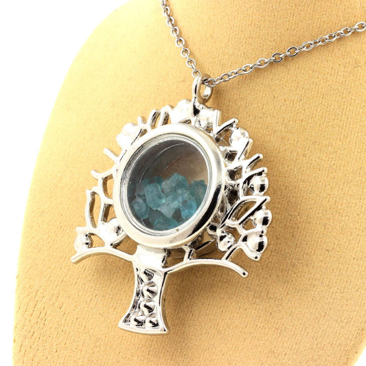 Collier Apatite Paraiba naturels modèle arbre