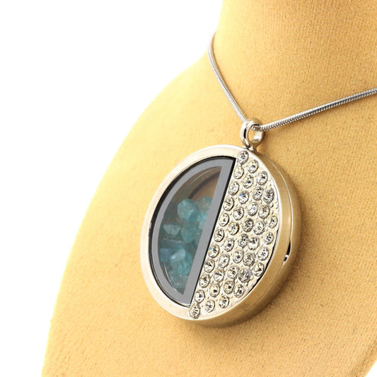 Collier Apatite Paraiba naturels modèle demi-cercle