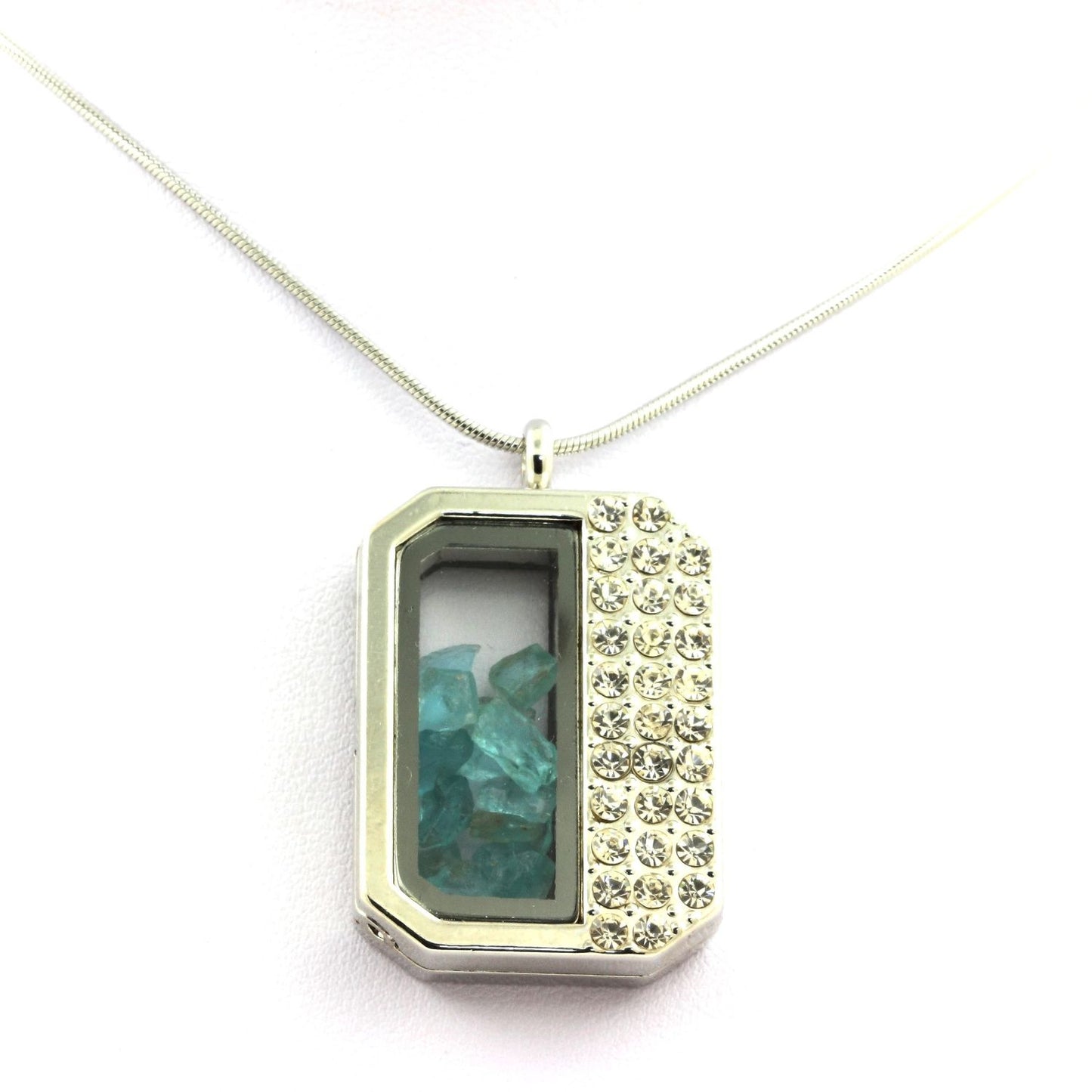 Collier Apatite Paraiba naturels modèle demi-rectangle