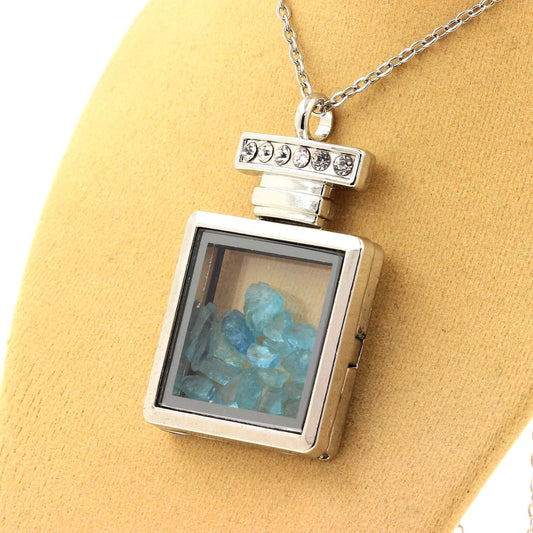 Collier Apatite Paraiba naturels modèle flacon