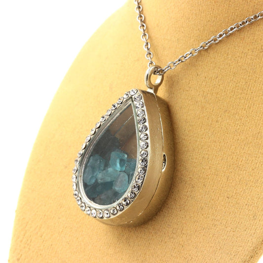 Collier Apatite Paraiba naturels modèle goutte