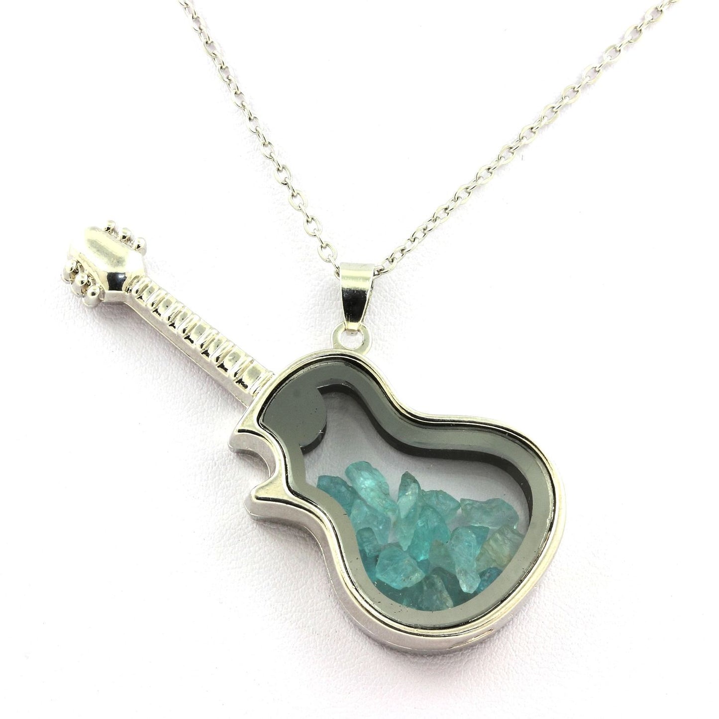 Collier Apatite Paraiba naturels modèle guitare
