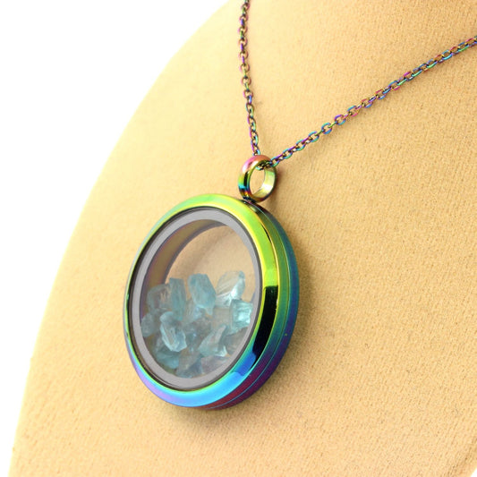 Collier Apatite Paraiba naturels modèle multicolore