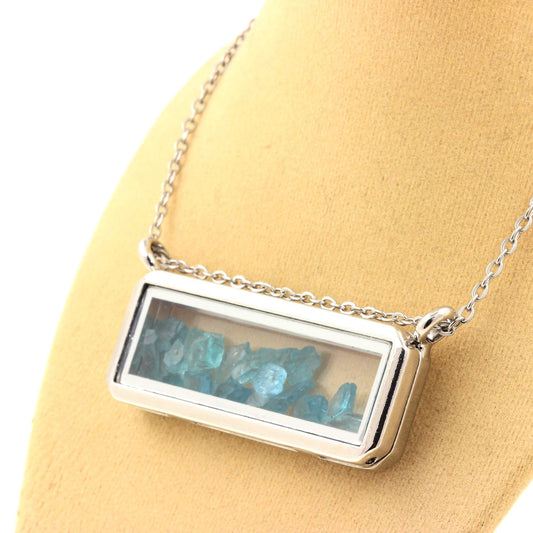 Collier Apatite Paraiba naturels modèle rectangle