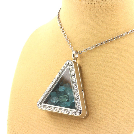 Collier Apatite Paraiba naturels modèle triangle