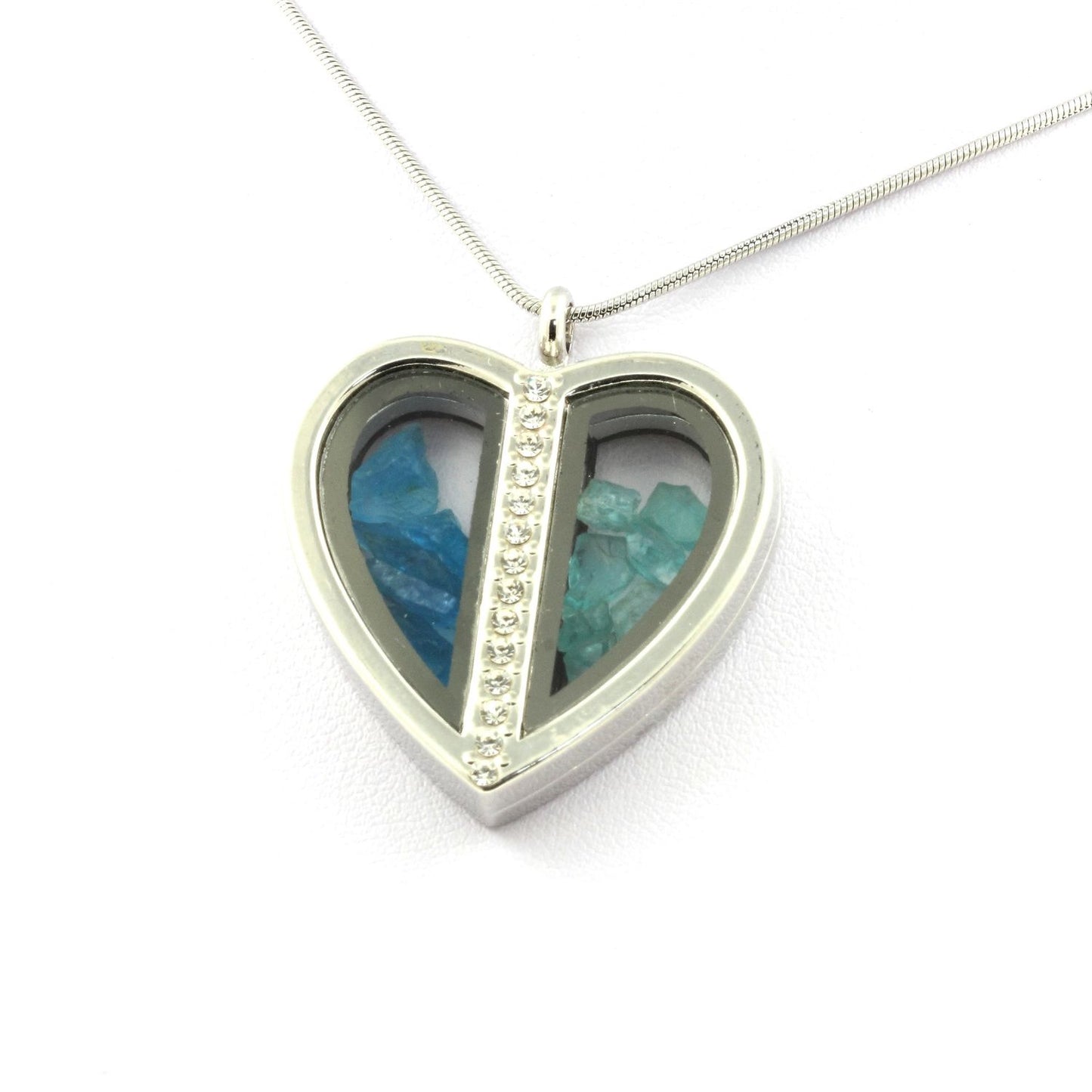 Collier Apatite bleu neon + Apatite Paraiba naturels modèle coeur