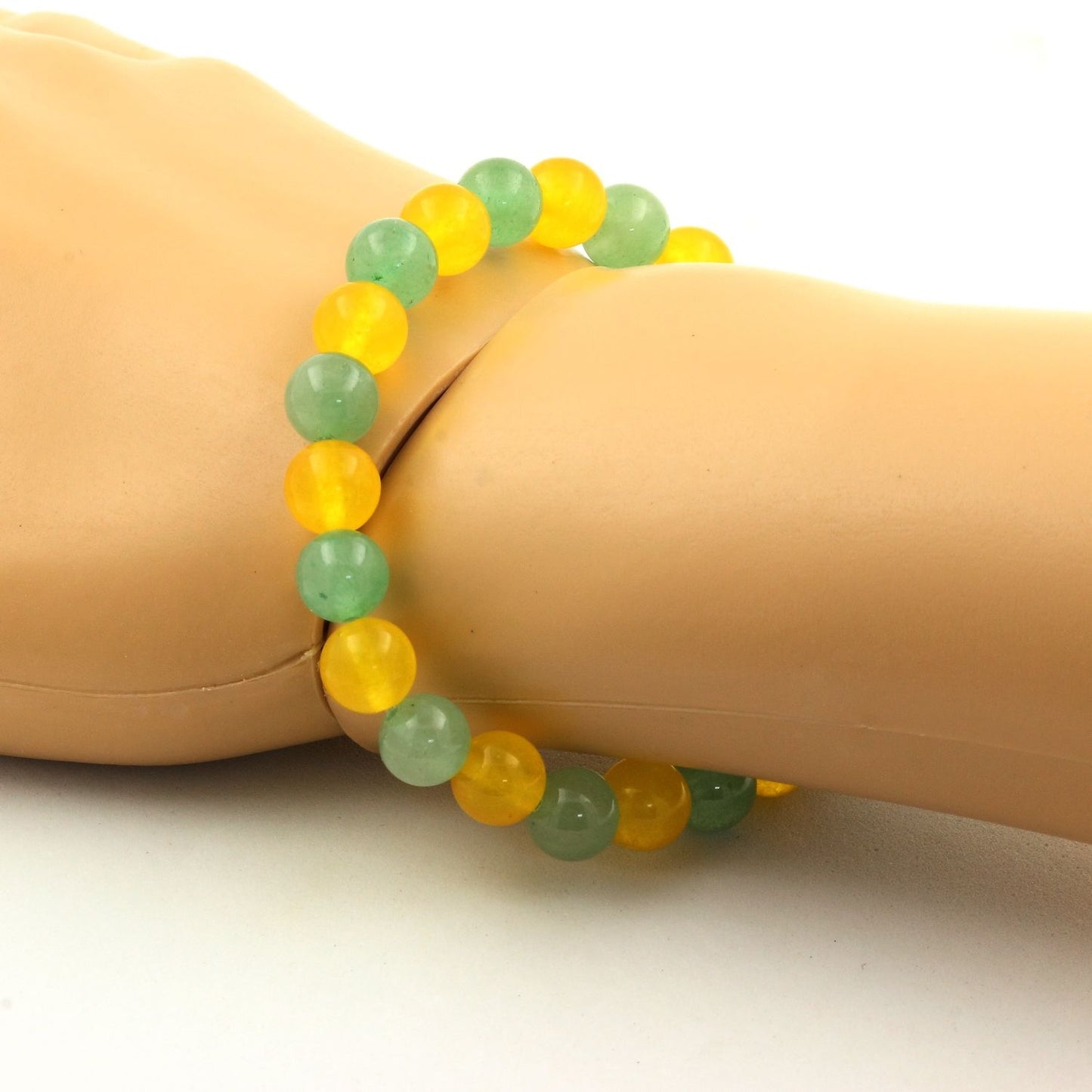 Aventurine + Agate jaune. Bracelet Perles naturelles