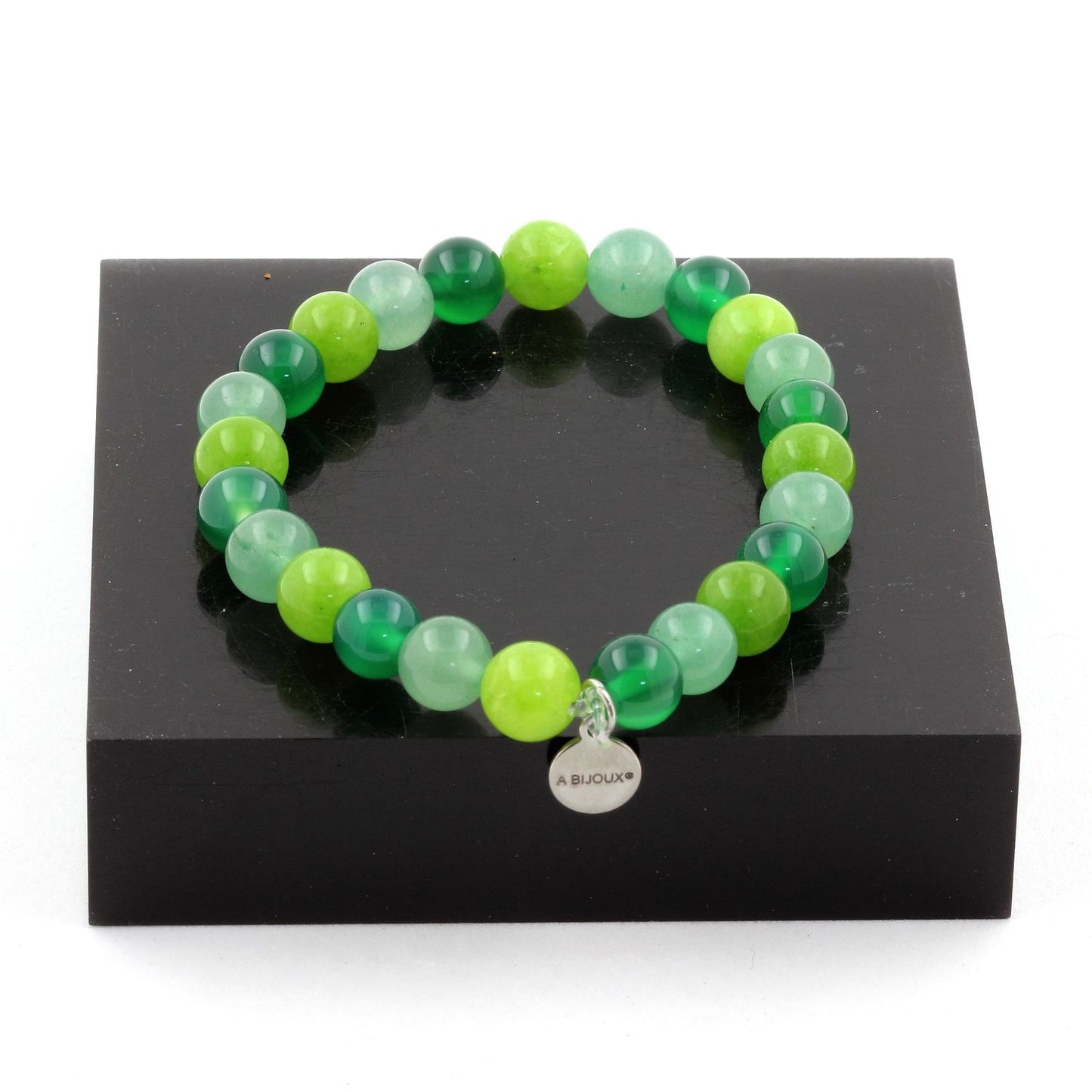 Aventurine + Péridot + Agate verte. Bracelet Perles naturelles