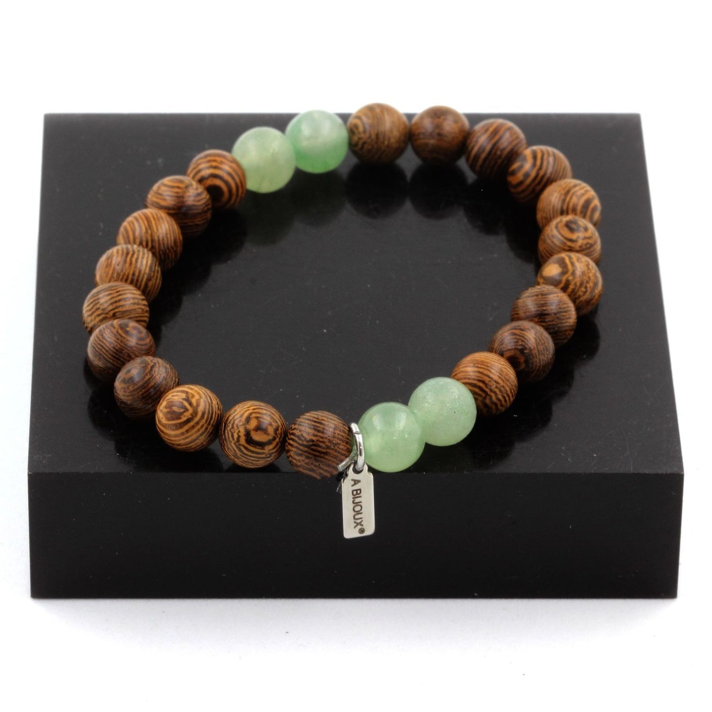 Aventurine + bois Bracelet Perles