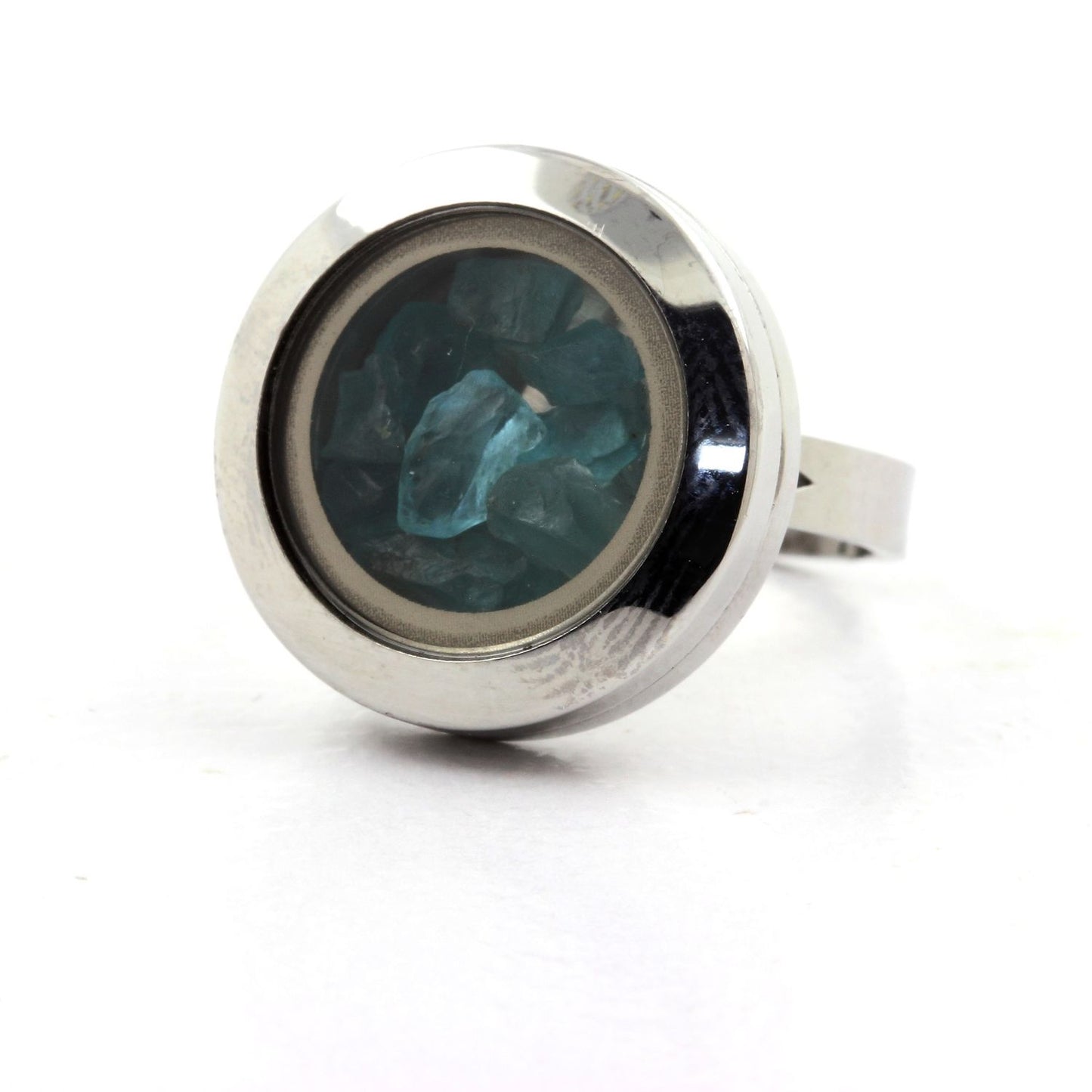 Bague cristal Apatite Paraiba