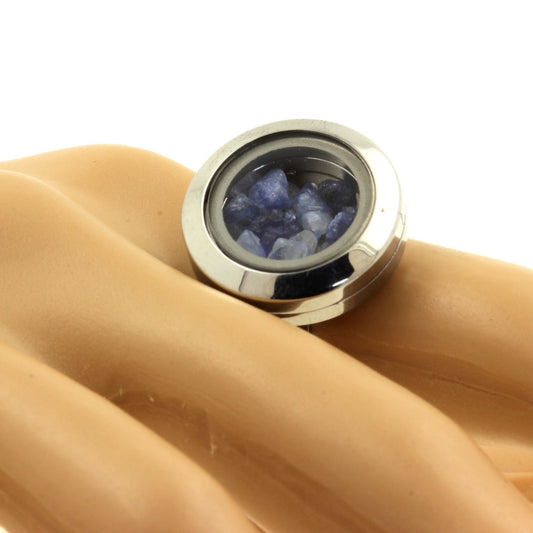 Bague cristal Benitoite