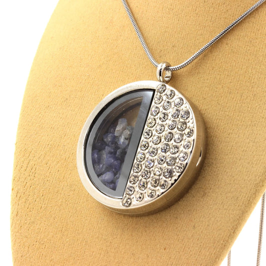 Collier Benitoite brut modèle demi-cercle