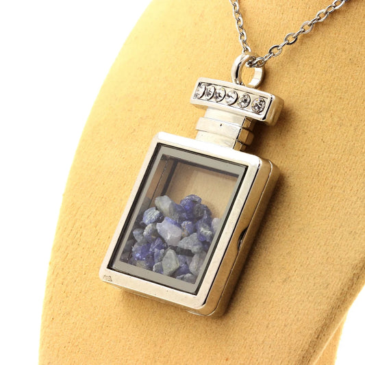 Collier Benitoite brut modèle flacon
