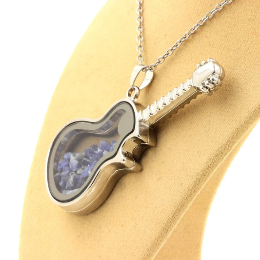 Collier Benitoite brut modèle guitare