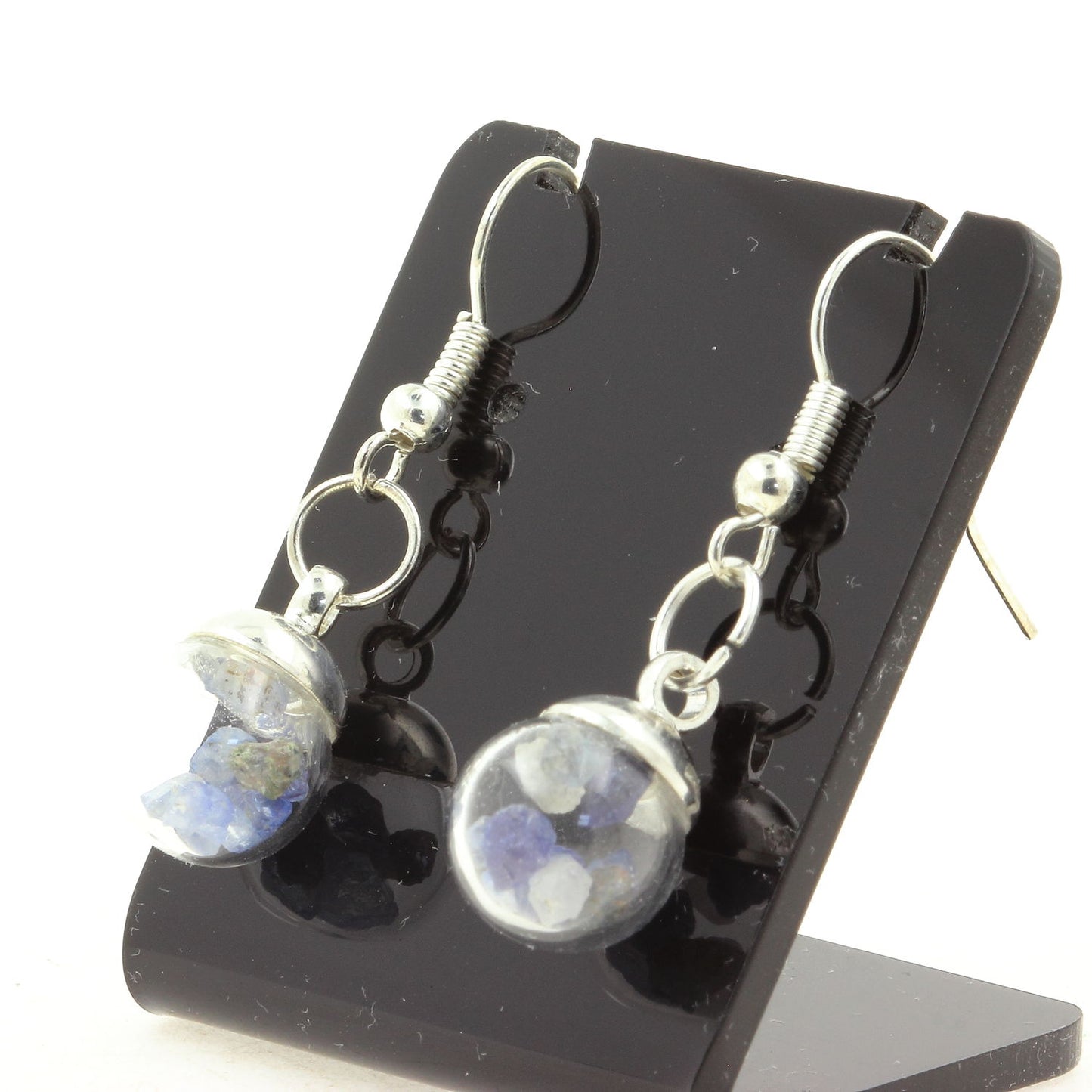 Boucles d'oreille Benitoite brut