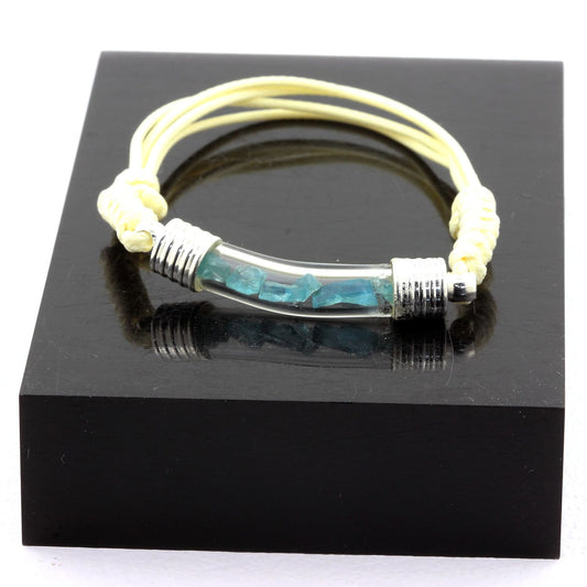 Bracelet avec cristal de Apatite Paraiba