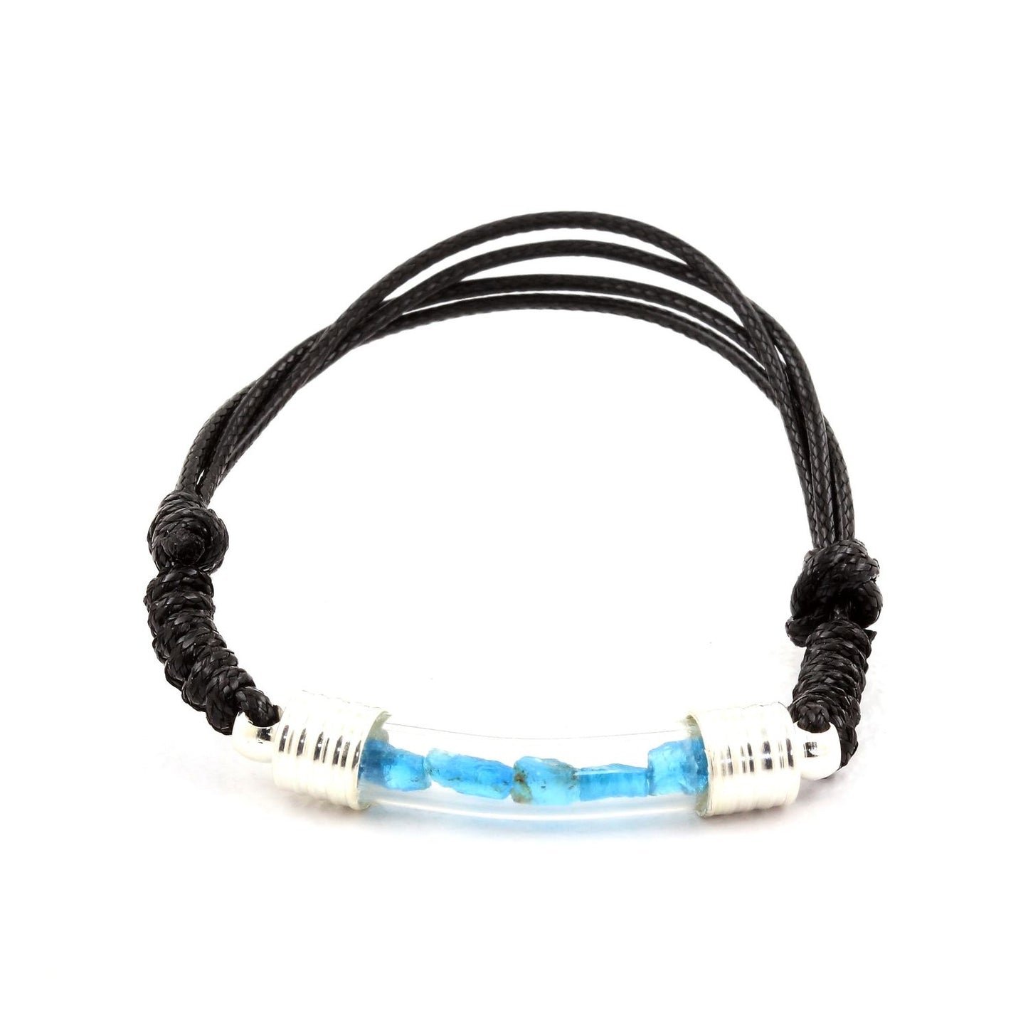 Bracelet avec cristal de Apatite bleu neon