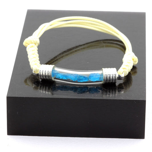 Bracelet avec cristal de Apatite bleu neon