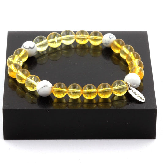 Citrine + Howlite Bracelet Perles