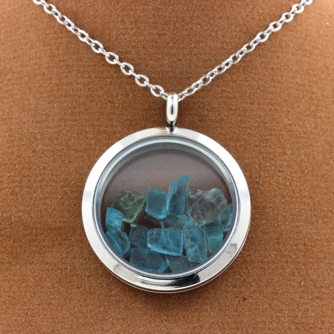 Collier Apatite Paraiba Modèle Médaillon
