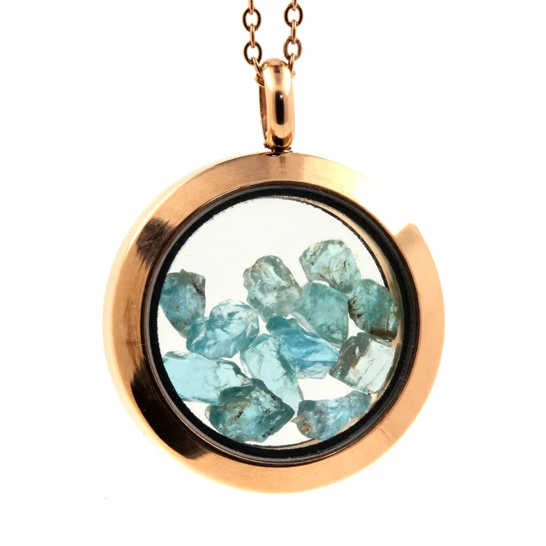 Collier Apatite Paraiba Modèle Médaillon