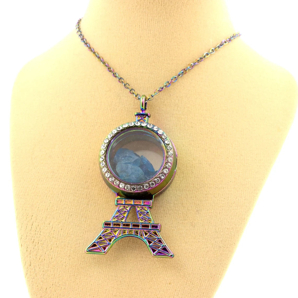 Collier Apatite bleu neon modèle France