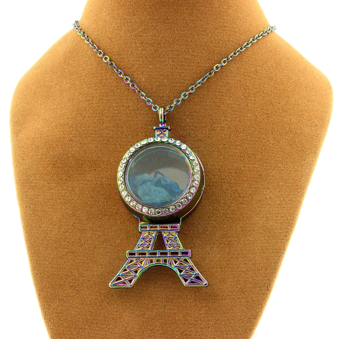 Collier Apatite bleu neon modèle France