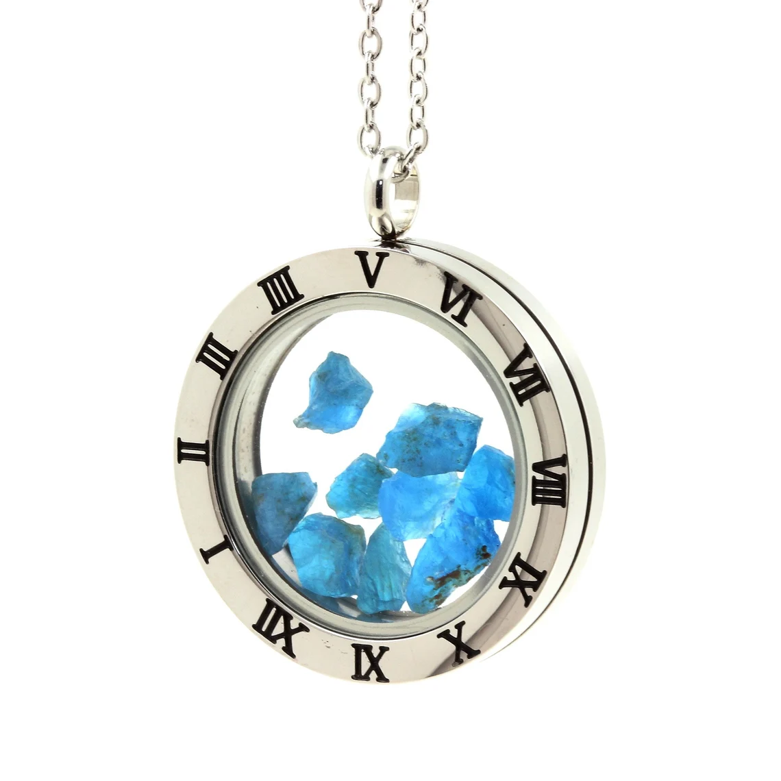 Collier Apatite bleu neon modèle Horloge