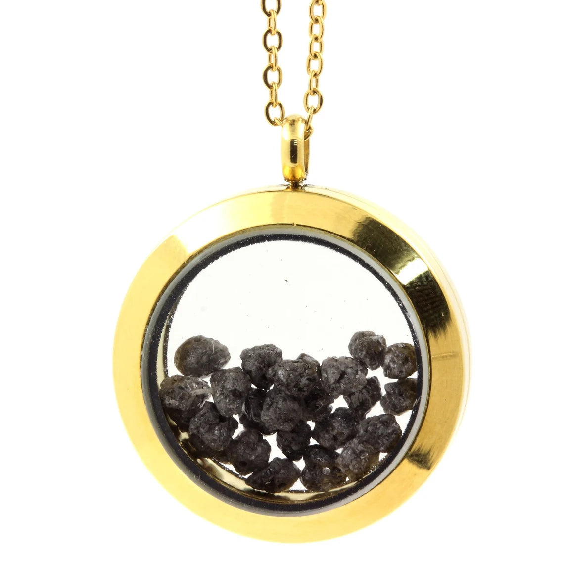 Collier Diamant gris Modèle Médaillon