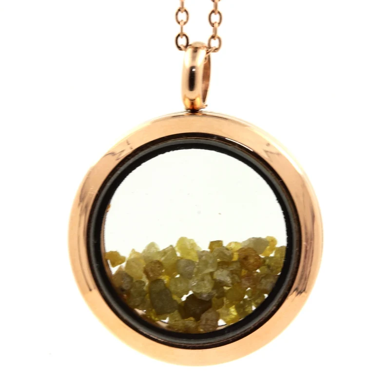 Collier Diamant vert jaune Modèle Médaillon