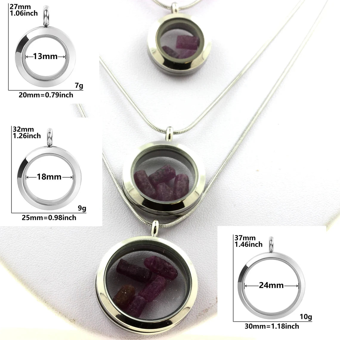 Collier Grenat Rhodolite Modèle Médaillon