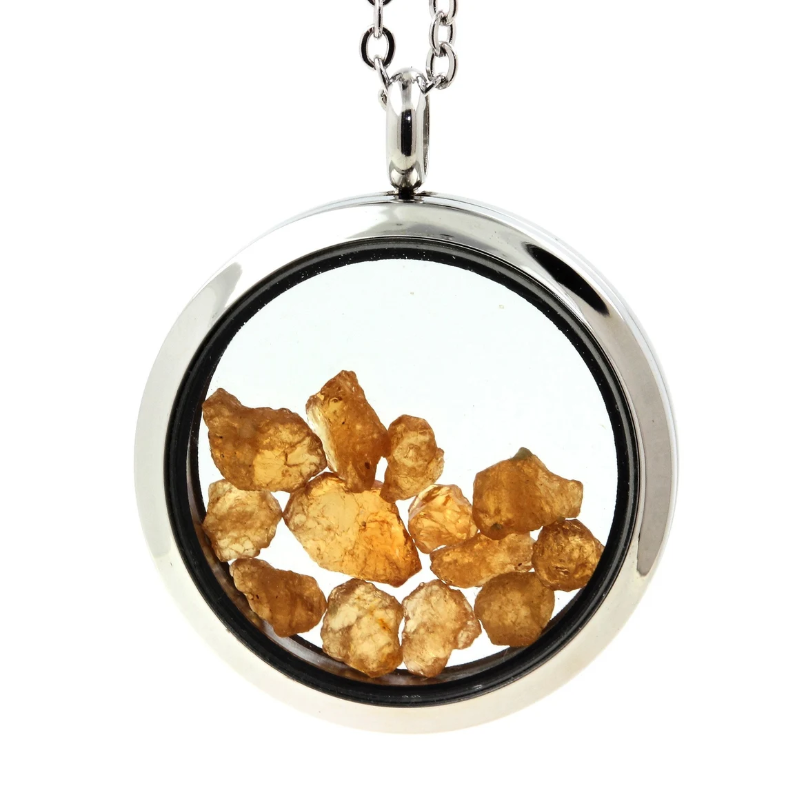 Collier Grenat Spessartite brut Modèle Médaillon