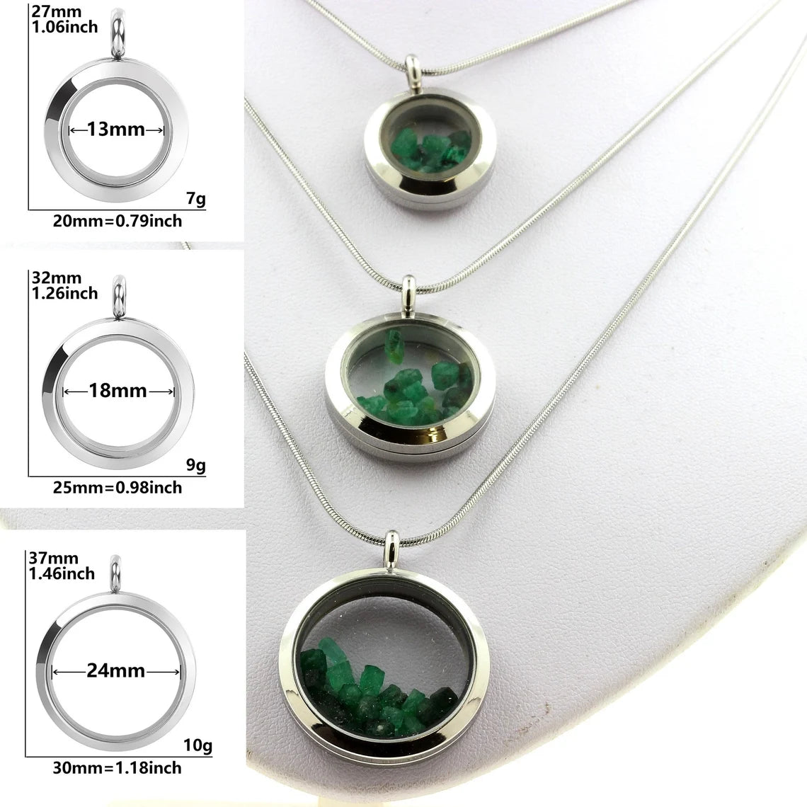 Collier Grenat Tsavorite Modèle Médaillon