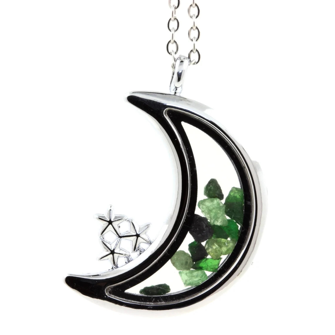 Collier Grenat Tsavorite brut modèle Lune