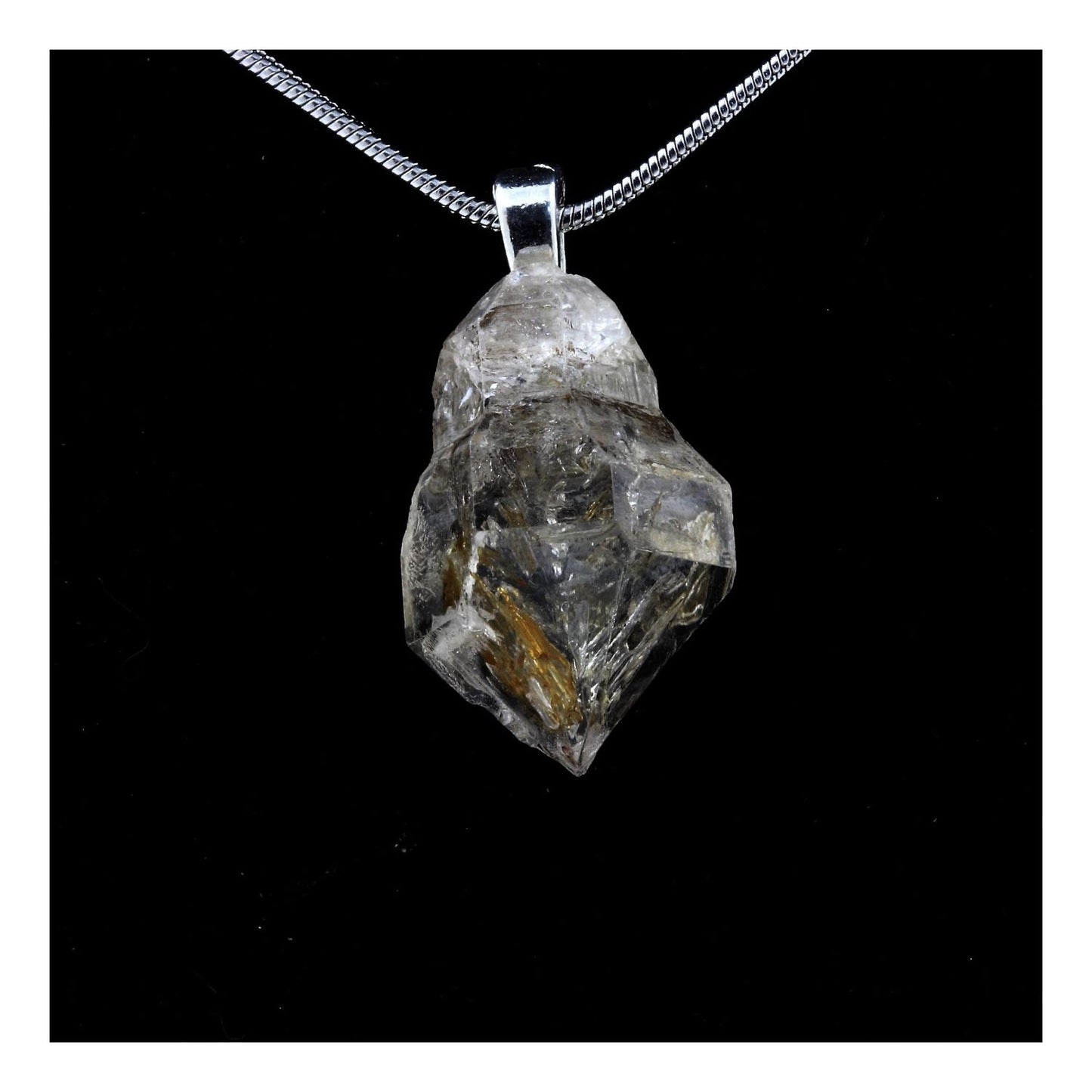 Collier Quartz Diamant à inclusions de pétrole