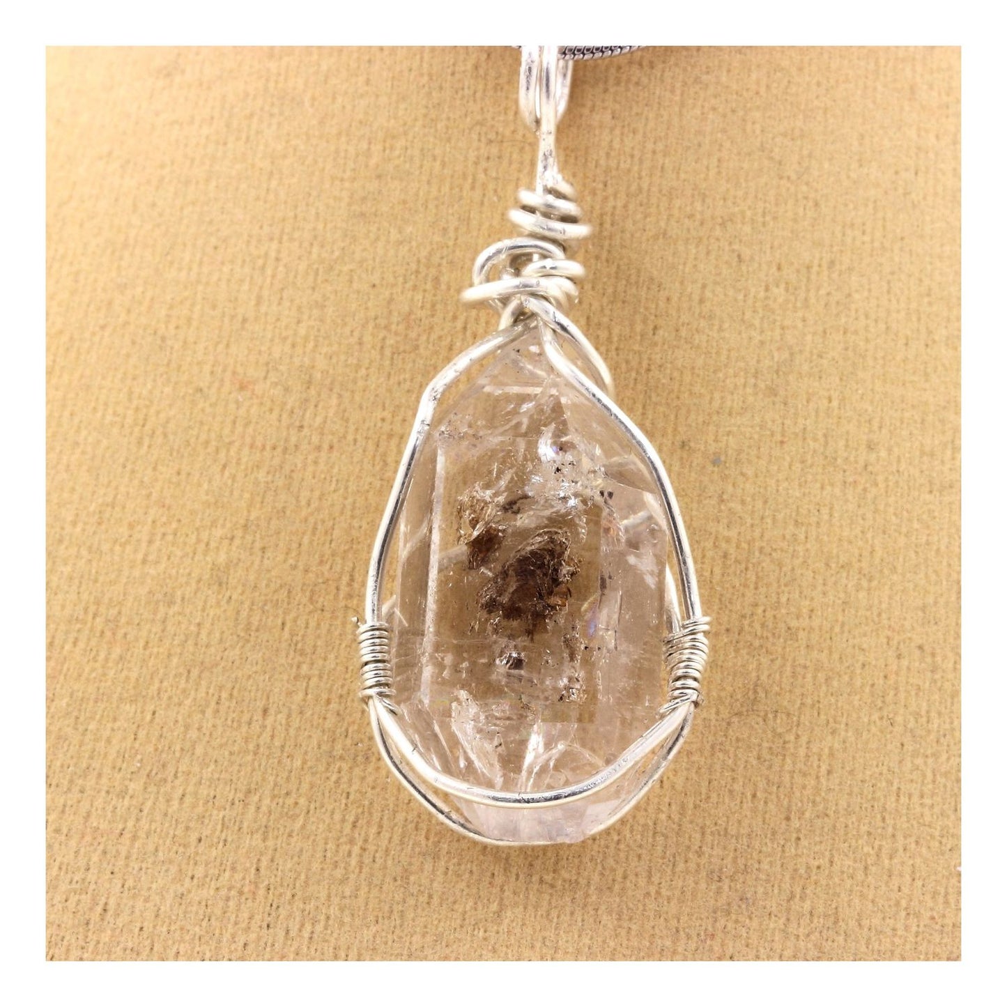 Collier Quartz Diamant à inclusions