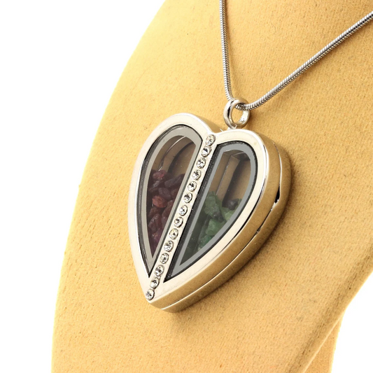 Collier Rubis + Grenat Tsavorite naturels modèle coeur