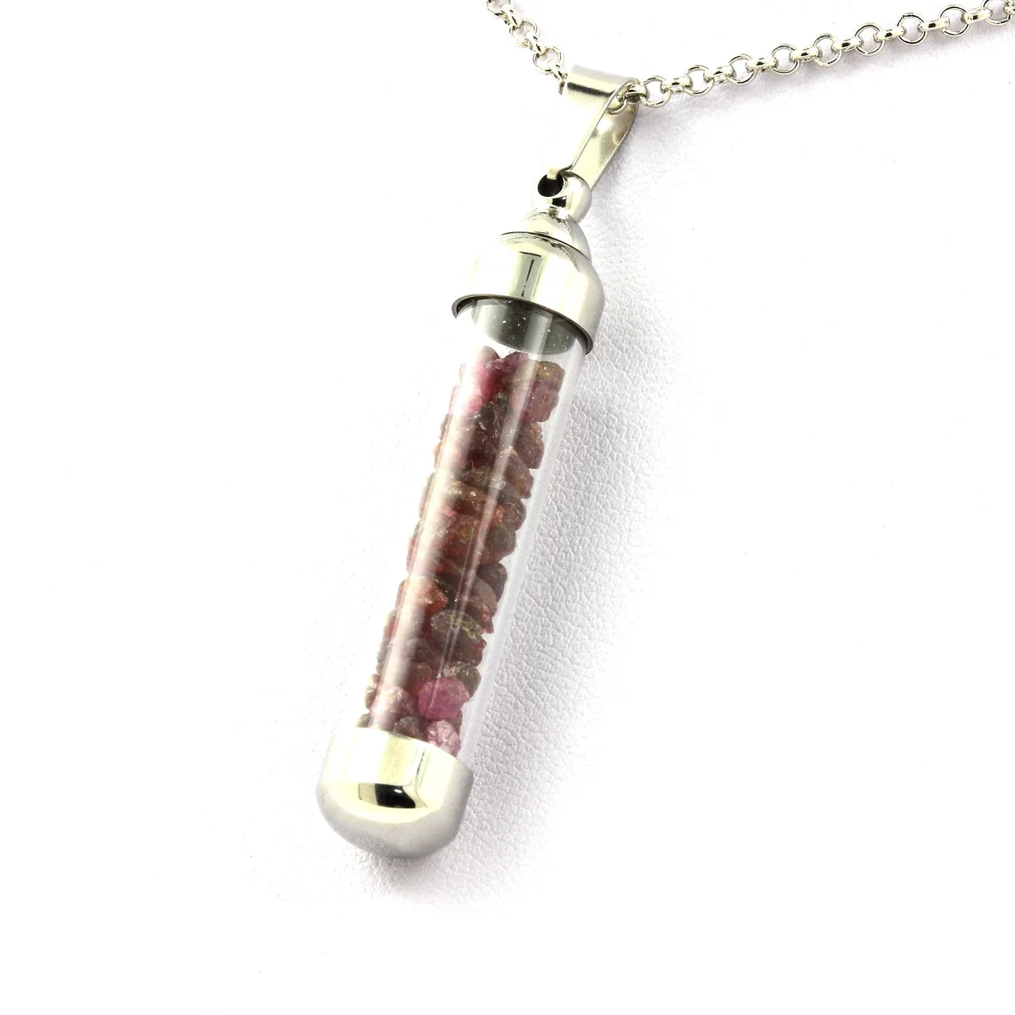 Collier Rubis naturels modèle tube 50 mm