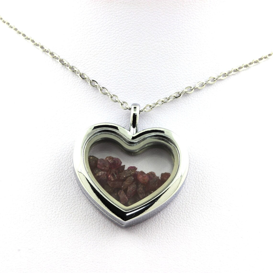 Collier Rubis naturels modèle coeur