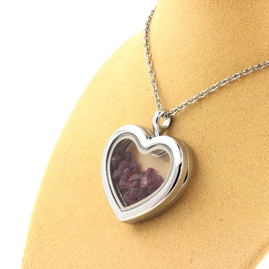 Collier Rubis naturels modèle coeur
