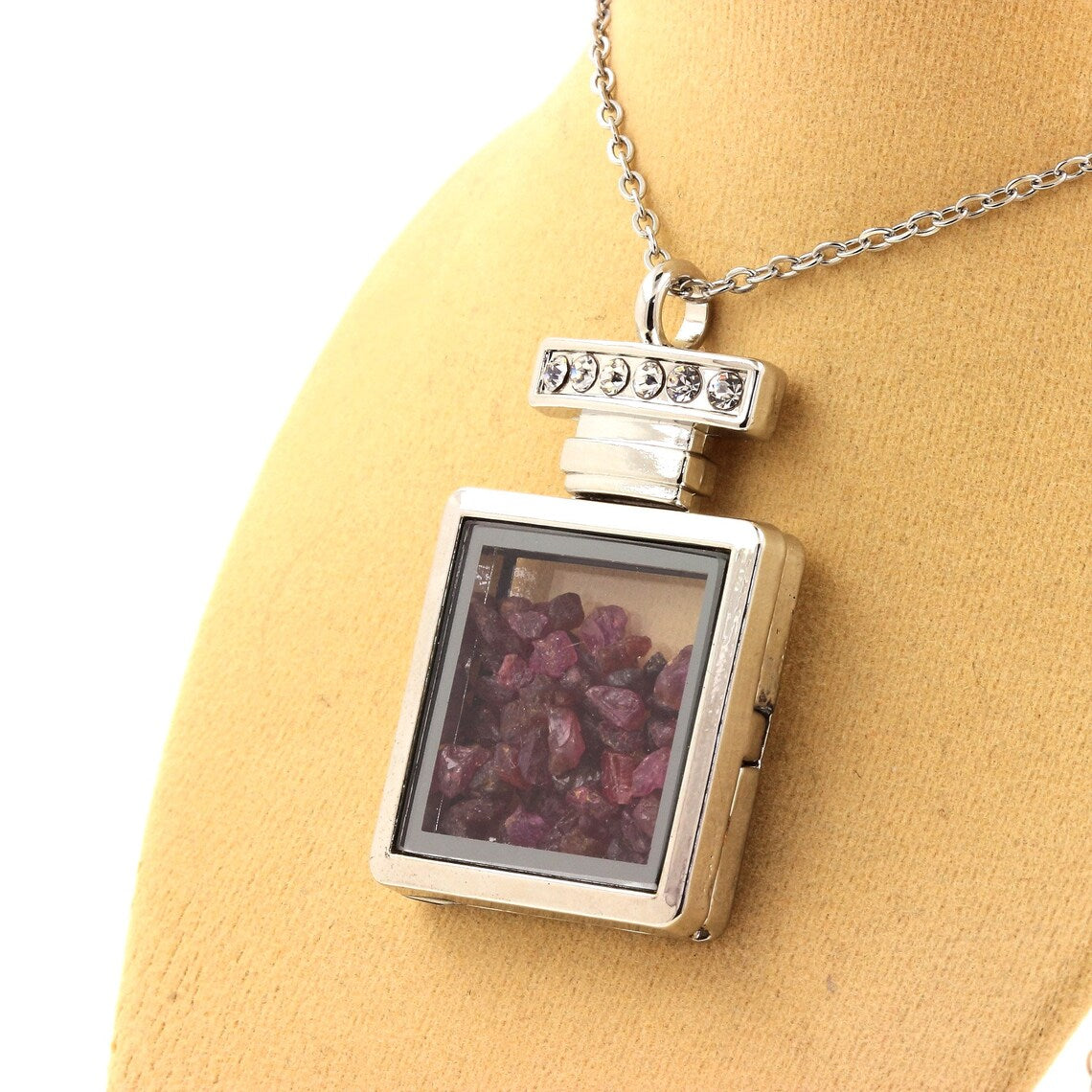 Collier Rubis naturels modèle flacon