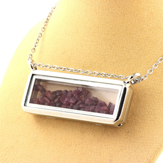 Collier Rubis naturels modèle rectangle