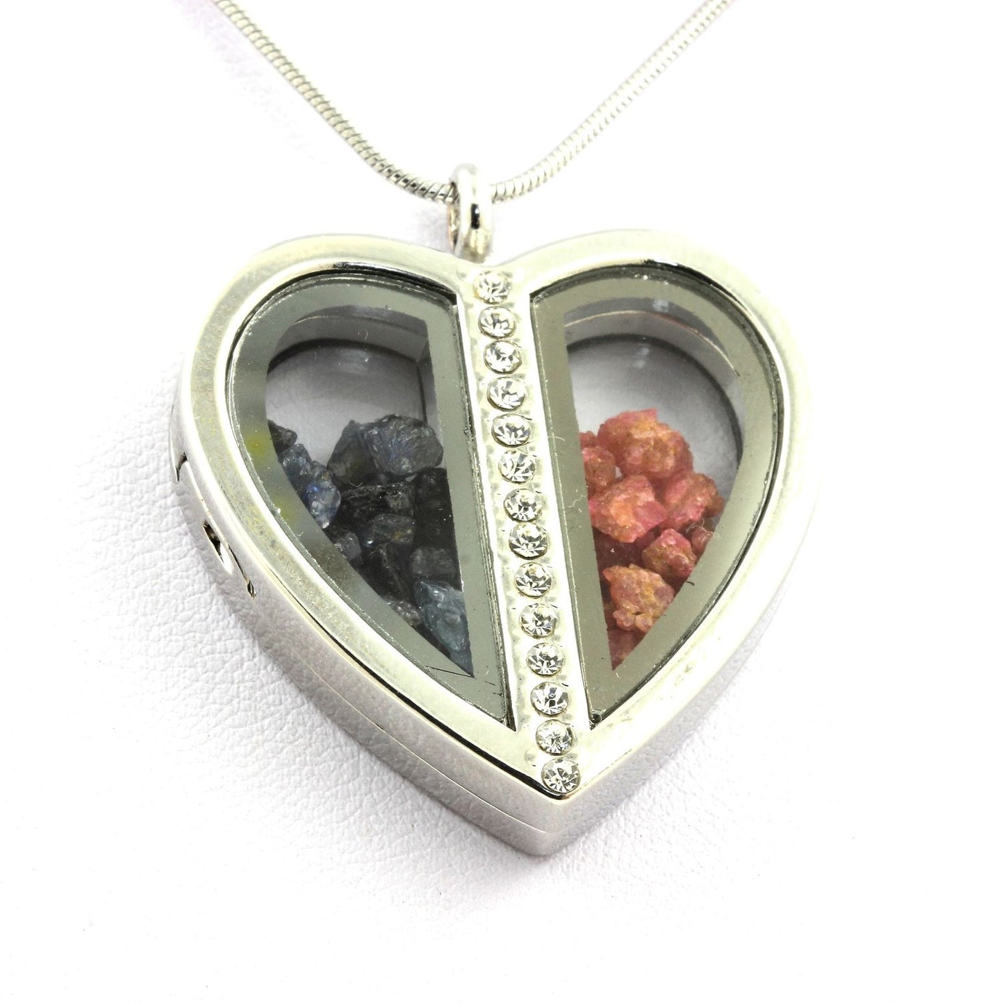 Collier Saphir + Spinelle naturels modèle coeur