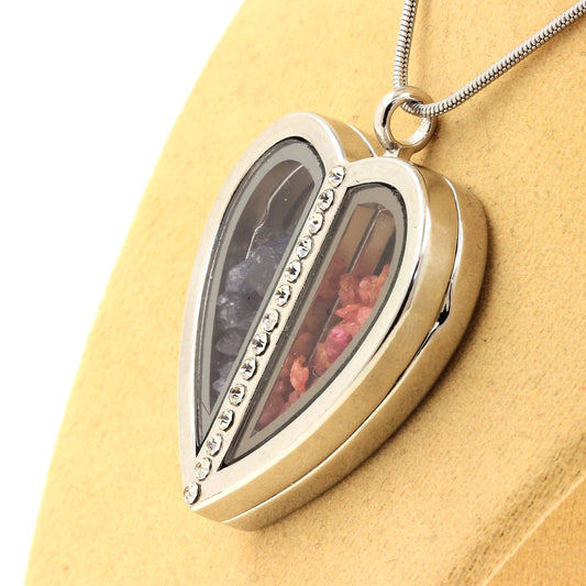 Collier Saphir + Spinelle naturels modèle coeur