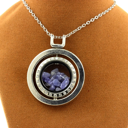 Collier Tanzanite brut modèle Sablier Sphérique
